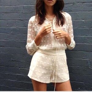 IRO Oxana Silk Cotton Ivory Romper Jumpsuit FR38 - US Size 8